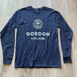Gordon College Long Sleeve‎ Shirt Champion Navy College Graphic Tee Size M